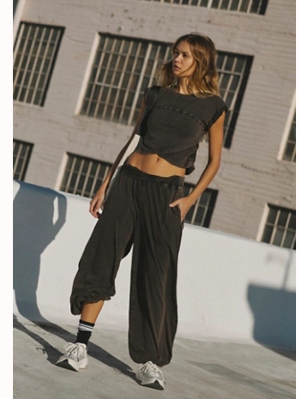 BNWT Free People Hot Crossover 2 piece set xs black matching
